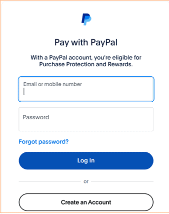 Login to Paypal